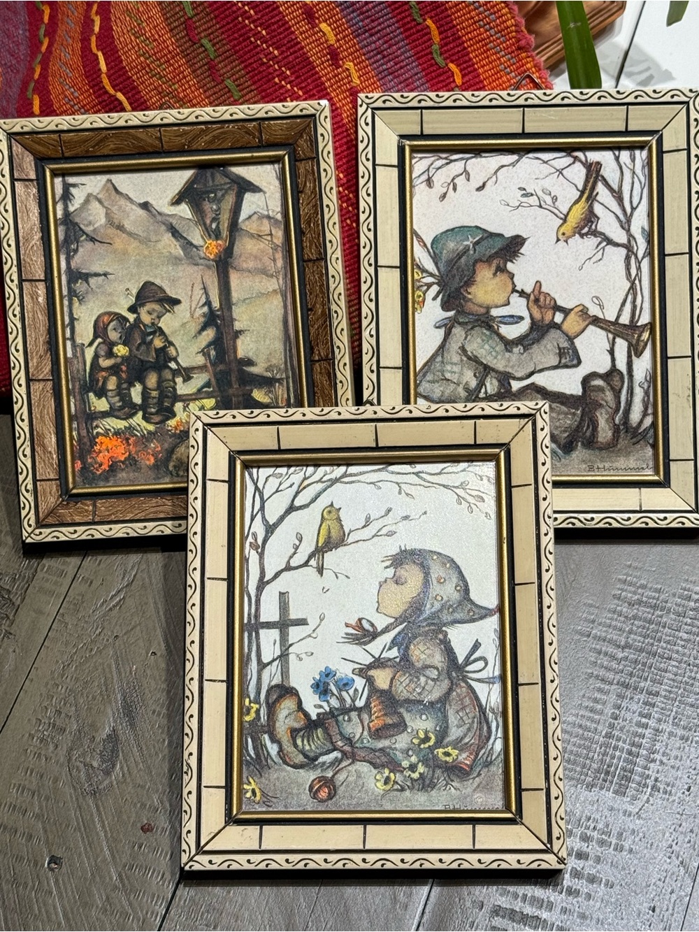 Hummel Set of Three Framed Whimsical Winter Print plaques Ltd Edition